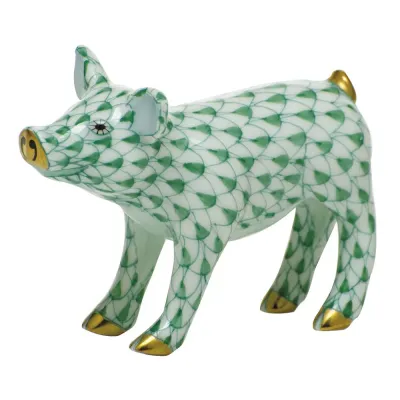 Smiling Pig Green 2.5 in L X 2 in H