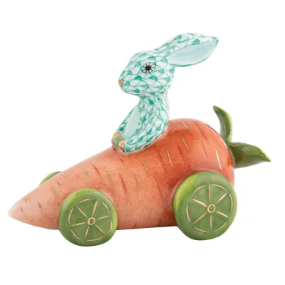 Carrot Car Bunny Green 3.5 in L X 2 in W X 2.5 in H