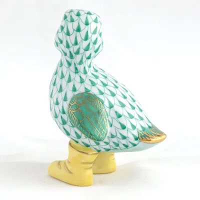 Duckling in Boots Green 2.25 in L X 1.75 in W X 3 in H