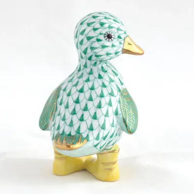 Duckling in Boots Green 2.25 in L X 1.75 in W X 3 in H