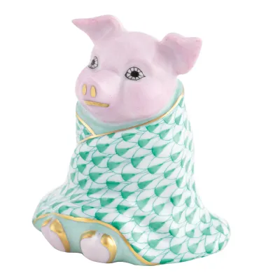 Pig in A Blanket Green 2.25 in L X 2 in W X 2.25 in H