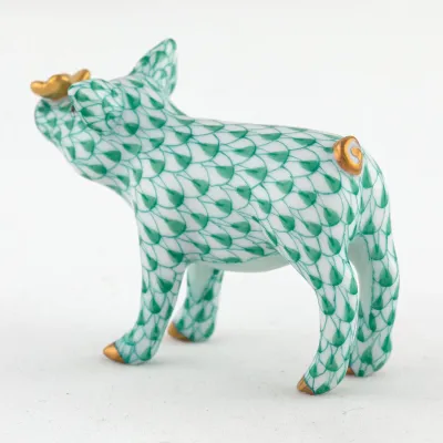 Pig With Butterfly Green 2.5 in L X 1 in W X 2 in H