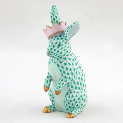 Bunny With Crown Green 2.25 in L X 2.25 in W X 5 in H