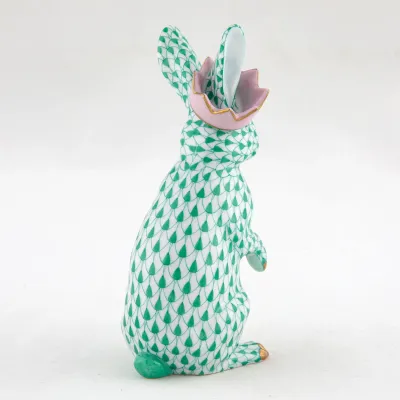 Bunny With Crown Green 2.25 in L X 2.25 in W X 5 in H