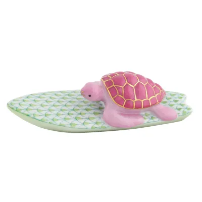 Lime/Pink Key Lime Surfing Turtle 4 in L X 1.5 in W X 1 in H