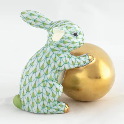 Bunny With Egg Key Lime 2.5 in L X 1.75 in W X 2.25 in H