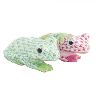 Pair Of Frogs Key Lime/Raspberry 2.5 in L X 2.25 in W X 1.25 in H