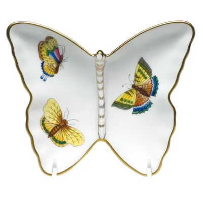 Queen Victoria Multicolor Butterfly Dish 4.25 in L X 1 in H