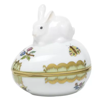 Queen Victoria Multicolor Egg Bonbon With Bunny 3 in L X 3 in H