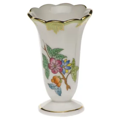 Queen Victoria Multicolor Scalloped Bud Vase 2.5 In H