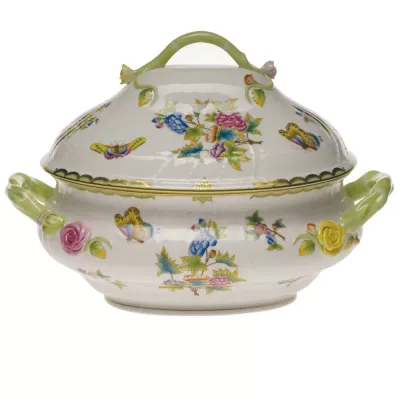 Queen Victoria Multicolor Tureen With Branch Handles 4 Qt 10 in H