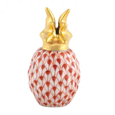 Pineapple Place Card Holder Rust 2 In H X 1 In D
