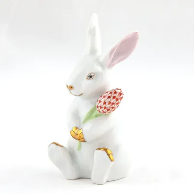 Blossom Bunny Multi 2.5in L X 2.25in W X 4.75in H - WHITE-RUST