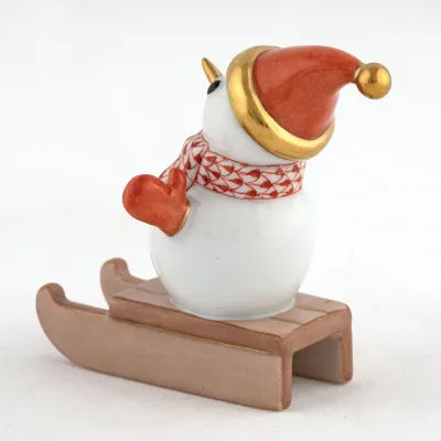 Sledding Snowman Rust