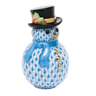 Snowman With Scarf Blue 2.75 in H X 1.5 in D
