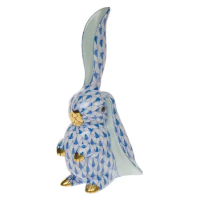 Rabbit with One Ear Up Blue