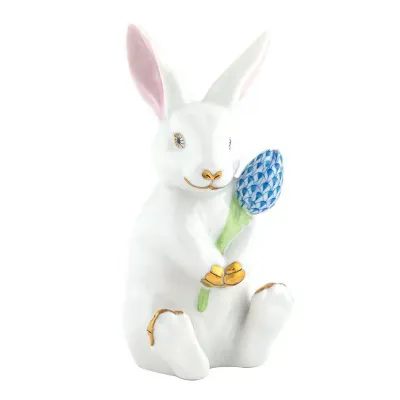 Blossom Bunny Multi 2.5in L X 2.25in W X 4.75in H - WHITE-BLUE
