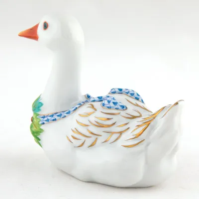 Christmas Goose Blue 5.25 in L X 2.25 in W X 4 in H