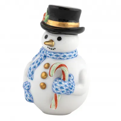 Candy Cane Snowman Blue