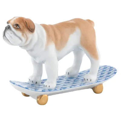 Skateboarding Bulldog Blue
