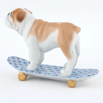 Skateboarding Bulldog Blue