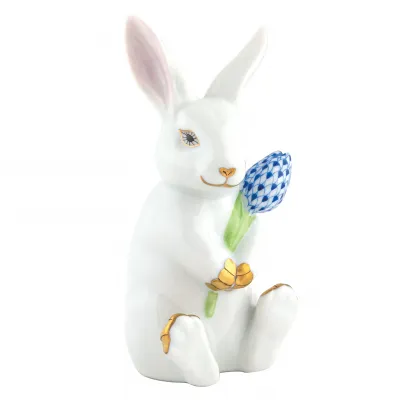 Blossom Bunny Multi 2.5in L X 2.25in W X 4.75in H - WHITE-SAPPHIRE