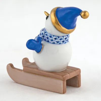 Sledding Snowman Sapphire