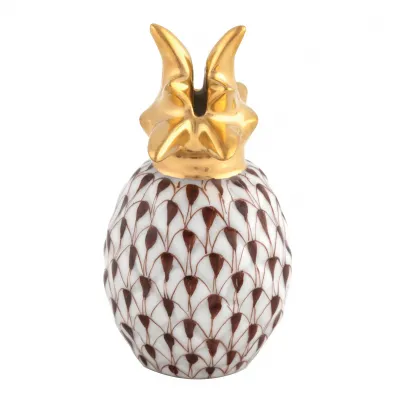 Pineapple Place Card Holder Chocolate 2 In H X 1 In D