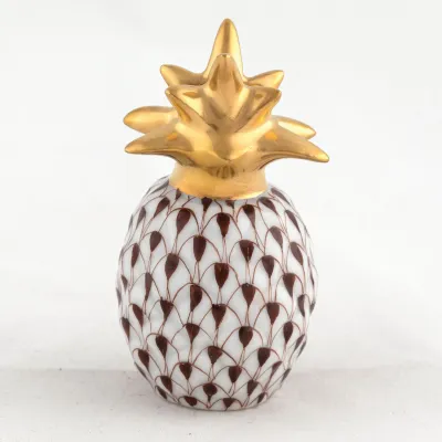 Pineapple Place Card Holder Chocolate 2 in H X 1 in D