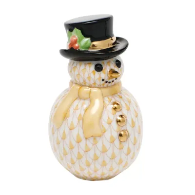 Snowman With Scarf Butterscotch 2.75 in H X 1.5 in D