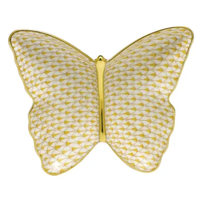 Butterfly Dish Butterscotch 4.25 in L X 1 in H