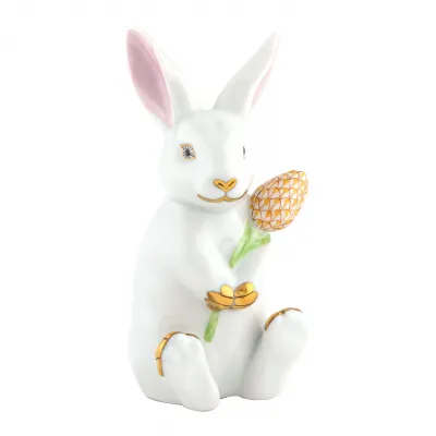 Blossom Bunny Multi 2.5in L X 2.25in W X 4.75in H - WHITE-BUTTERSCOTCH