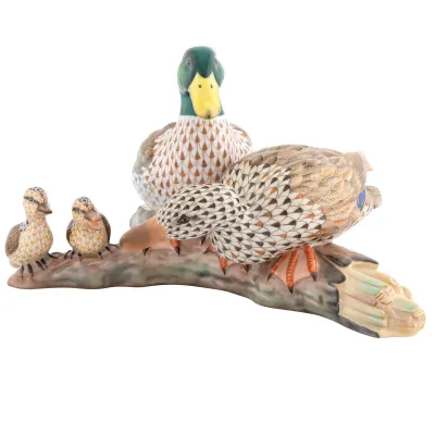 Mallard Duck Family Multicolor 11.25 in L X 8.75 in W X 5.75