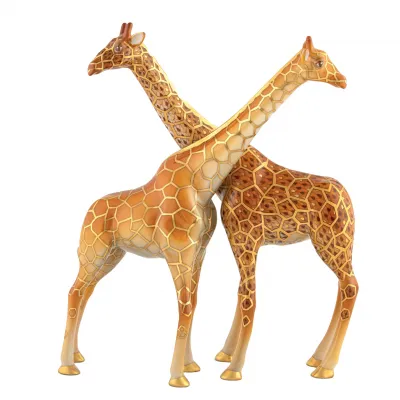 Double Giraffes Multicolor 8.25 in L X 3 in W X 9.5 in H