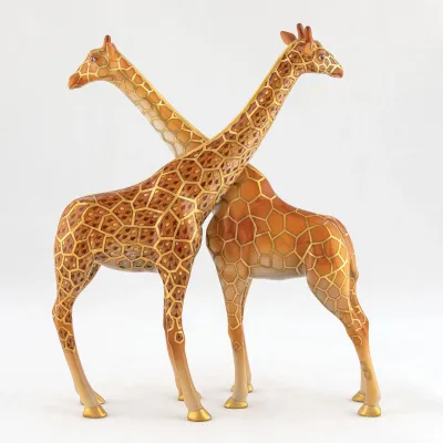 Double Giraffes Multicolor 8.25 in L X 3 in W X 9.5 in H