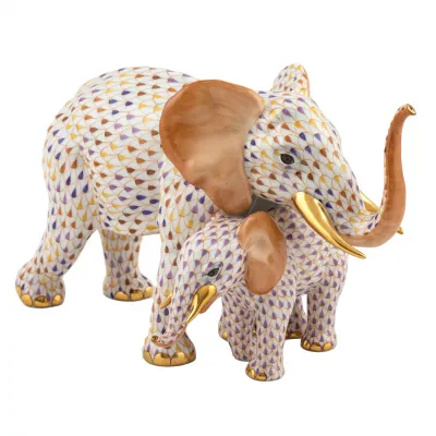 Mother And Baby Elephant Multicolor 10.5 in L X 6 in W X 6.25 in H