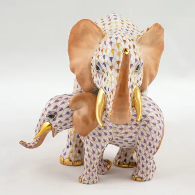 Mother And Baby Elephant Multicolor 10.5 in L X 6 in W X 6.25 in H