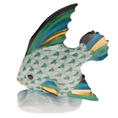 Fish Table Ornament Green 2.5 in H