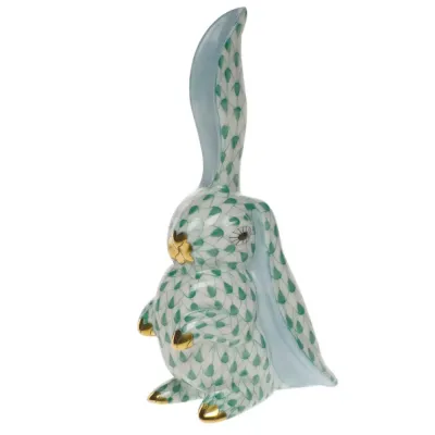 Rabbit With One Ear Up Green 3.75 in H