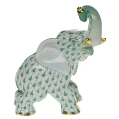 Joyful Elephant Green 3.5 in H