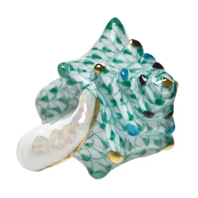 Small Conch Shell Green 3 in L X 1 in H