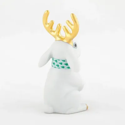 Reindeer Rabbit White/Green 2 in L X 3.75 in H