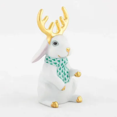 Reindeer Rabbit White/Green 2 in L X 3.75 in H