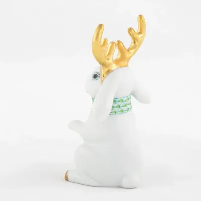 Reindeer Rabbit White/Key Lime 2 in L X 3.75 in H