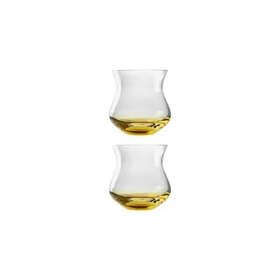 Amp Water Glass Amber 2X Round 3.4" H 3.5" 180Ml 6 oz (Special Order)