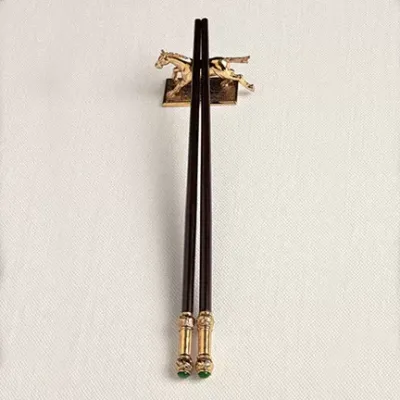 Horse Knife/Chopstick Rest Gold (Set of 6) 2.5 x 1.5" - 6 x 4cm