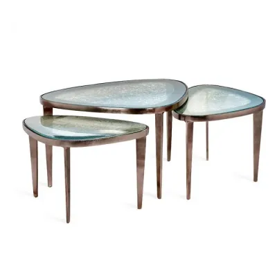 Jan Bunching Cocktail Tables, Blue/Grey