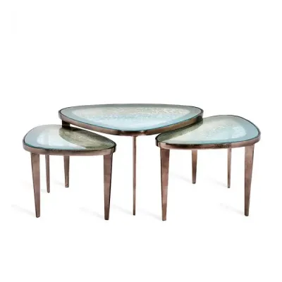 Jan Bunching Cocktail Tables, Blue/Grey