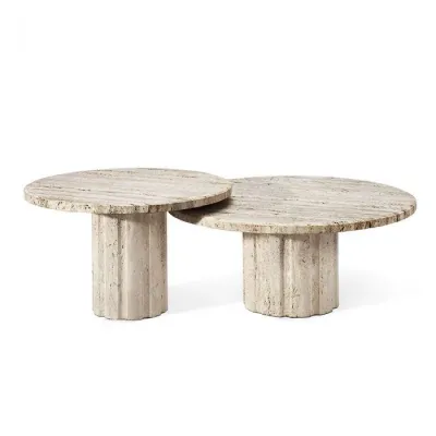 Amerigo Cocktail Table Set of Two, Travertine