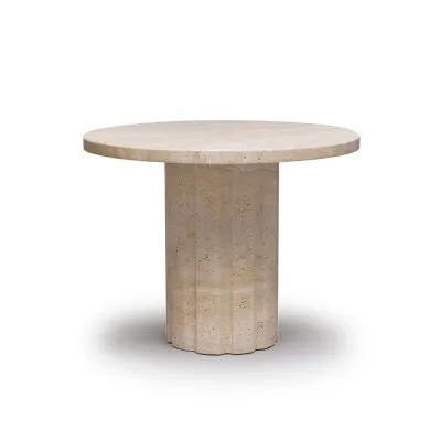 Amerigo Side Table, Travertine